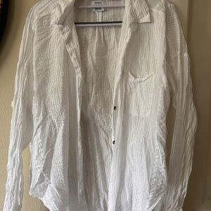 Lulus white textured button up